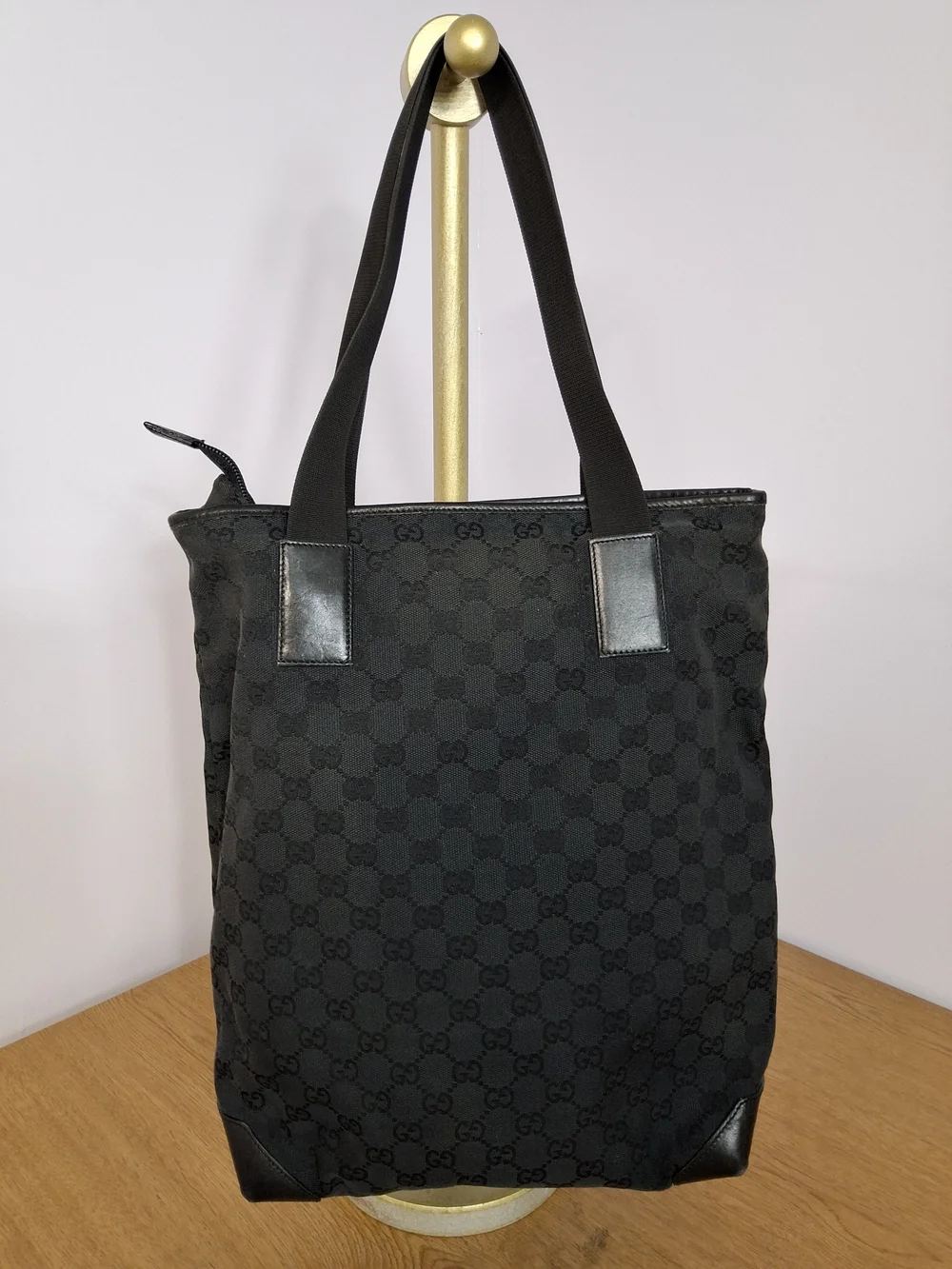 Black Designer Monogram Tote Bag